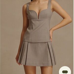 Meshki Brown Checkered Tank Top